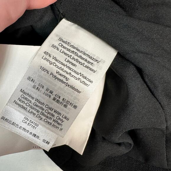 DKNY NWT Womens Office Old Money Linen Blend Button Front Vest Black Size Large - Picture 5 of 8